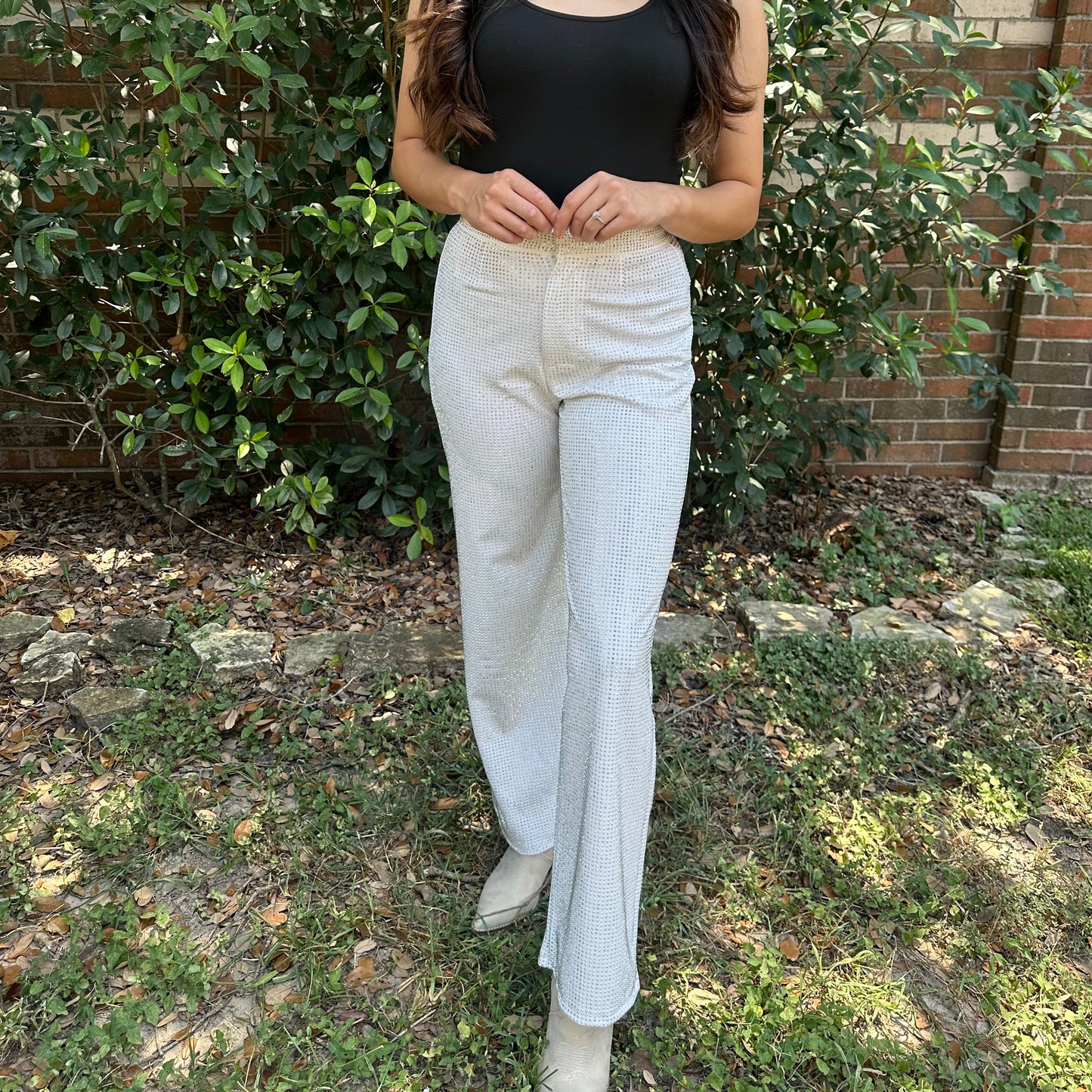 Stone Embellishments Throughout Long Pants