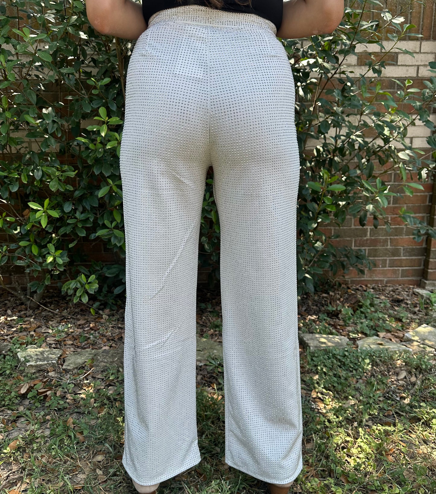 Stone Embellishments Throughout Long Pants