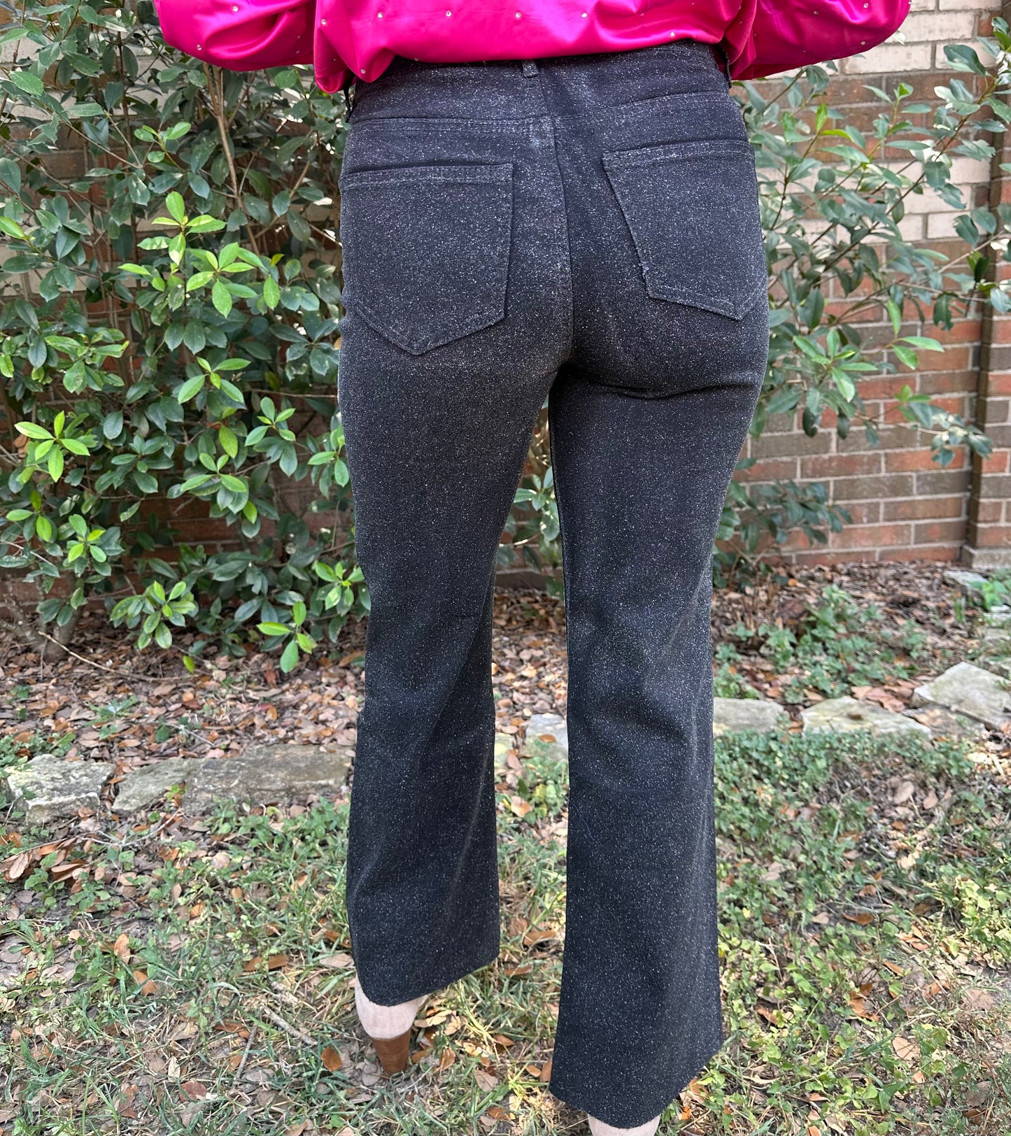 Light Shimmer Glitter Stretch Mid Rise Demin Jeans